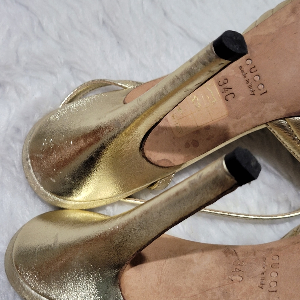 ♥️Auth GUCCI sandals Sexy Elegant heel shoe sz 34C ♥️ - Picture 11 of 16